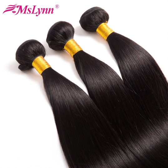 Mslynn Malaysian Straight Hair Human Hair Weave Bundles Natural Color 10"-28" Non Remy Hair Extension 1PC Can Be Dyed