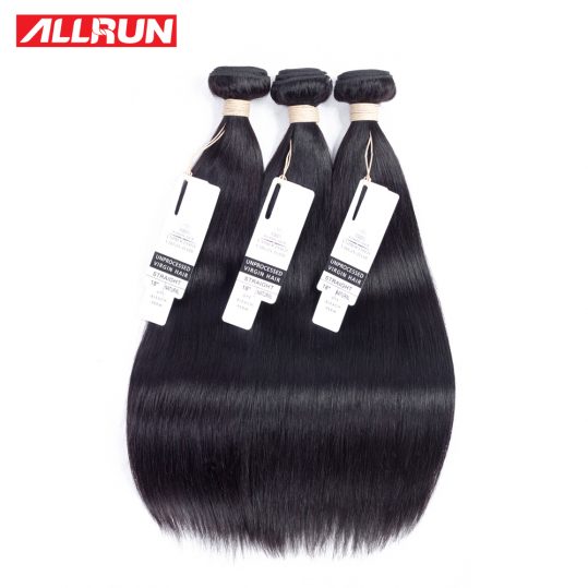 ALLRUN Malaysian Straight Human Hair Bundles 100% Natural Back Shedding Free Non Remy Hair Weaving 1PC Can Be Dyed 8"-28"