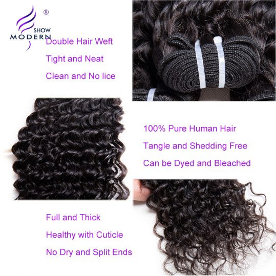 Modern Show Hair Malaysian Curly Weave Human Hair Bundles 1Pcs Only Black Hair Extensions Non-Remy Hair Can Buy 3 Or 4 Bundles