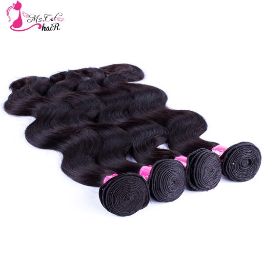 Ms Cat Hair Malaysian Body Wave Hair Bundles Non Remy Hair 100% Human Hair Weave Natural Color 8 Inches - 26Inches Can Order 4PC