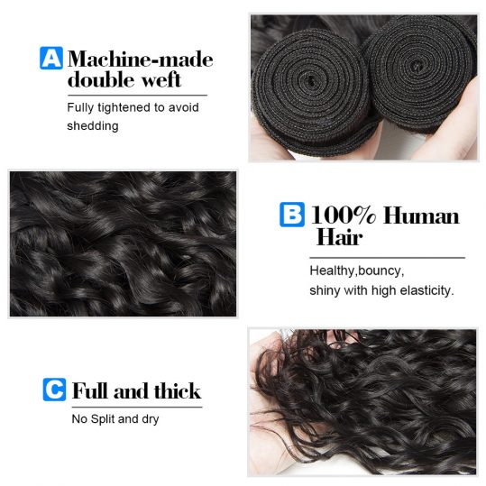 VIP beauty Indian water wave remy hair extension ,human hair weave bundles 1pcs only natural color 1b ,can be dyed free shipping