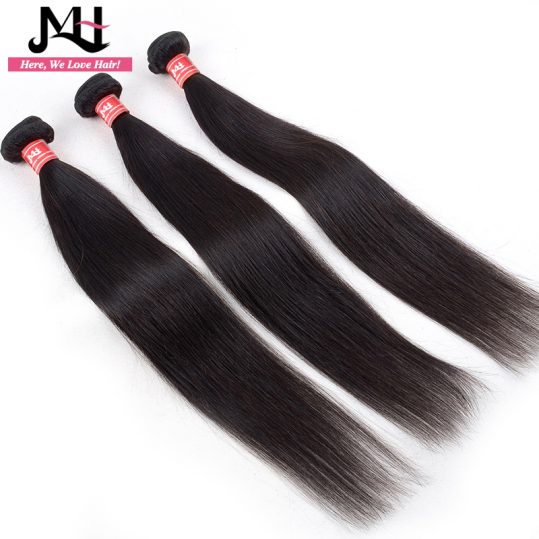 JVH Raw Indian Hair Straight Remy Hair Weaving 8-28 inch 100% Human Hair Bundles Natural Color Double Weft