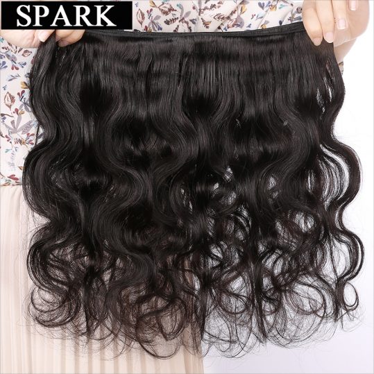 Spark Hair Weaving Indian Body Wave Human Hair Weave Bundles 1 Piece Remy Hair Extensions 8-26 inch Can Be Dyed Free Shipping