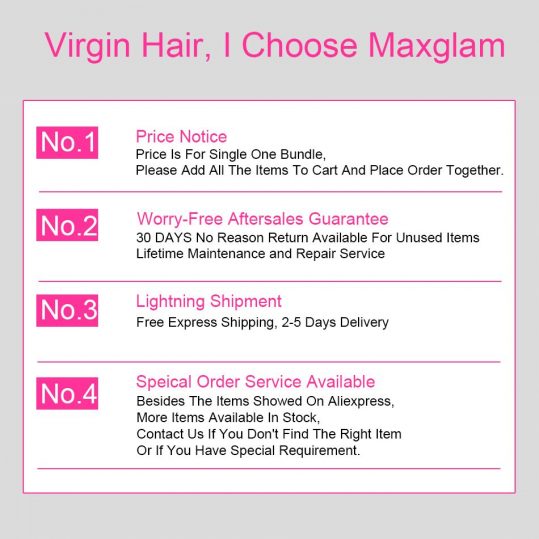 Maxglam Human Hair Weave Bundles Indian Remy Hair Natural Color Kinky Straight Hair Extension 1PC Free Shipping