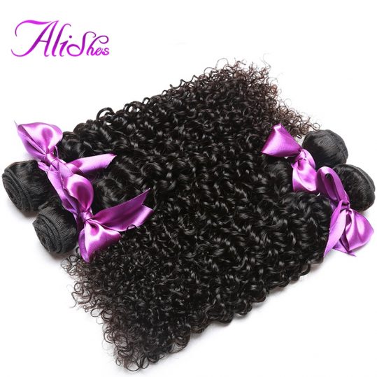 Alishes Hair Indian Curly Weave Human Hair Bundles 100g 10-28 inches Natural Color Remy Hair Extensions Free Shipping