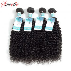 Sweetie Hair Brazilian Hair Kinky Curly 100% Human Hair Weave Extensions 1PC Remy Natural Color 100G Can be dyed and Bleached
