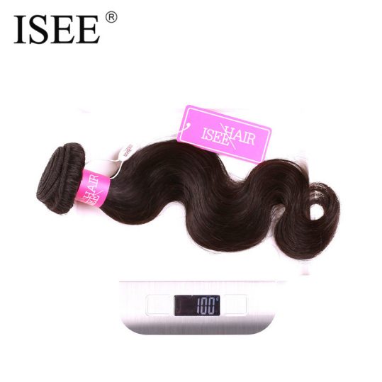ISEE Indian Virgin Hair Body Wave 100% Unprocessed Human Hair Weave Bundles No Tangle Free Shipping Machine Double Weft
