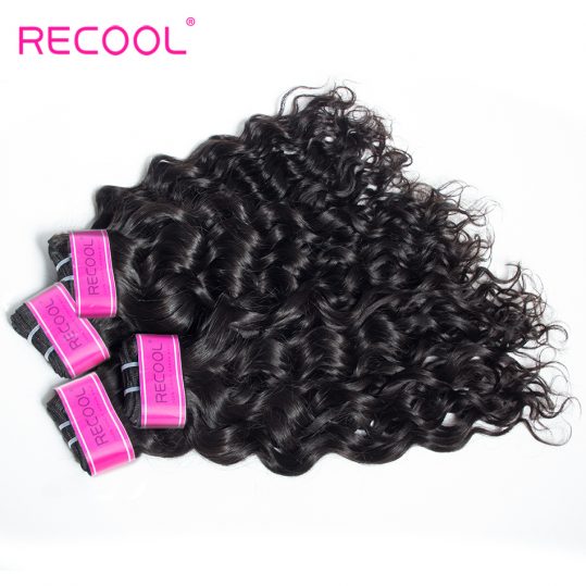 Recool Indian Virgin Hair Bundles 10-28 Inch Wet And Wavy Human Hair Weave Bundles Natural Color Hair Extensions Free Shipping