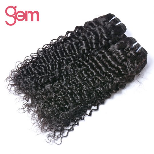 [Gem Beauty Supply] Indian Curly Hair Weave Bundles 100% Human Hair Extension 1Pc/Lot Natural Black Non Remy Hair Free Ship