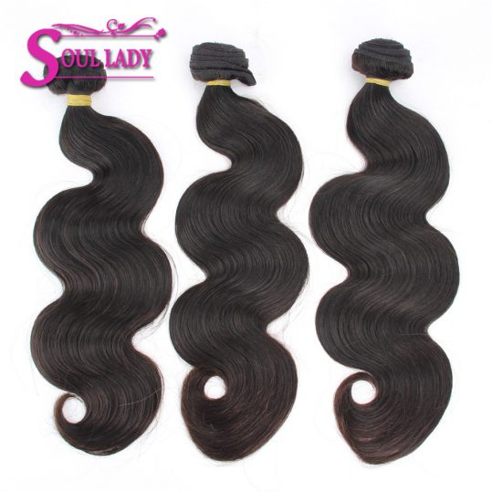 Soul Lady Hair Raw Indian Body Wave 100% Human Hair Weave Bundles Non Remy Hair Extensions Natural Color Can Buy 3 or 4 bundles