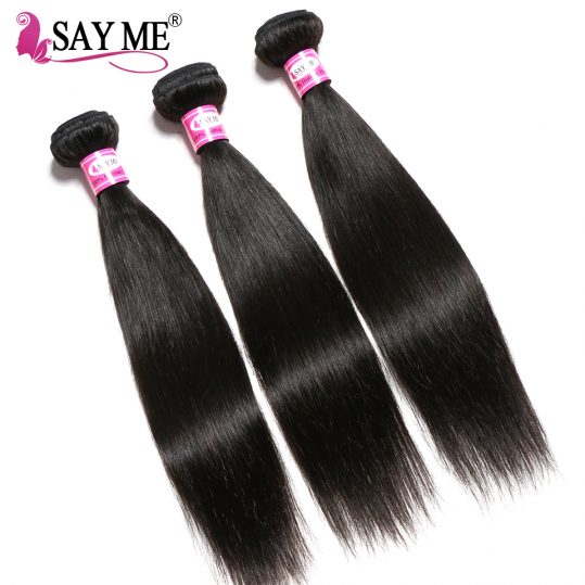 SAYME Straight Hair Raw Indian Hair 8-26inch 100% Human Hair Weave Bundles Natural Color 1PCS Free Shipping Non Remy Hair