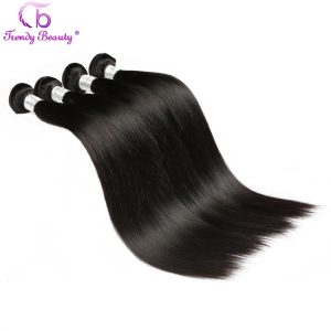 Trendy Beauty Hair Indian Straight Human Hair Bundles 100g/pc Can Buy 3 or 4 Pcs Non Remy Hair Natural 1B Color Can Be Dyed