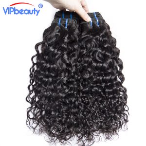 Vip beauty Indian water wave weave human hair bundles Non-remy hair extension ,natural color 1b can be straightened 10-28inch