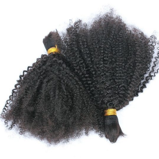 Human Braiding Hair Bulk No Weft Afro Kinky Curly Bulk Hair For Braiding Mongolian Remy Hair Crochet Braids Honey Queen Hair