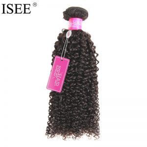 ISEE Mongolian Kinky Curly Virgin Hair Extension Unprocessed Human Hair Bundles Free Shipping Machine Double Weft