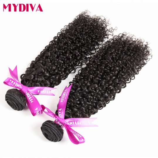 Mydiva Hair Store Mongolian Kinky Curly Weave Human Hair Bundles 100% Non Remy Hair Extensions Can Buy 3/4 pcs Can Be Dyed