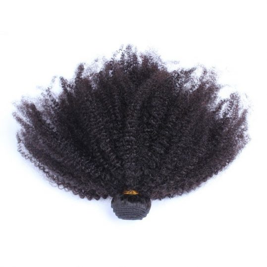 Mongolian Afro Kinky Curly Hair Weave Natural Color Human Hair Bundles Non-Remy CARA 1 Piece