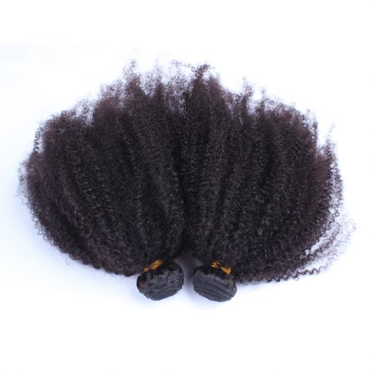 Mongolian Afro Kinky Curly Hair Weave Natural Color Human Hair Bundles Non-Remy CARA 1 Piece