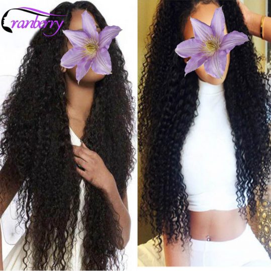 Cranberry Hair Store Mongolian Kinky Curly Weave Human Hair Bundles 100% Non Remy Hair Extensions Can Buy 3/4 pcs Can Be Dyed