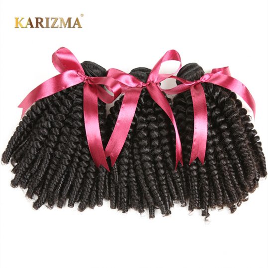 Karizma Mongolian Bouncy Curly Wave Hair Bundles 8-26inch Natural Color 1 Piece Non Remy Hair Extensions 100% Human Hair Weaving
