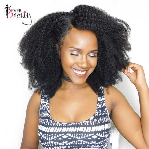 Mongolian Afro Kinky Curly Weave Human Hair Extensions 4B 4C Non-remy Hair 1 Bundle Natural Black 10-22inch Ever Beauty