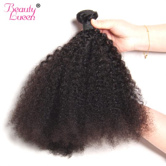 Mongolian Afro Kinky Curly Hair Extension 100% Human Hair Bundles 1 Piece Hair Weave Can Buy 3/4 PC Beauty Lueen Non Remy Hair