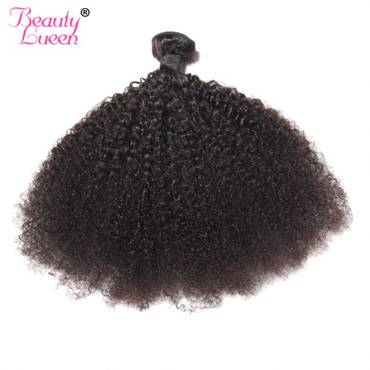 Mongolian Afro Kinky Curly Hair Extension 100% Human Hair Bundles 1 Piece Hair Weave Can Buy 3/4 PC Beauty Lueen Non Remy Hair