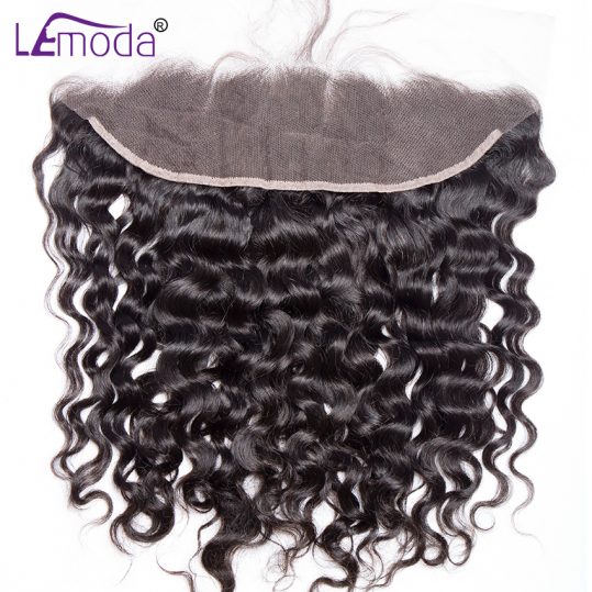13x4 Lace Frontal Brazilian Water Wave Ear to Ear Pre Plucked Frontal Closure With Baby Hair 100% Remy Human Hair Le Moda hair
