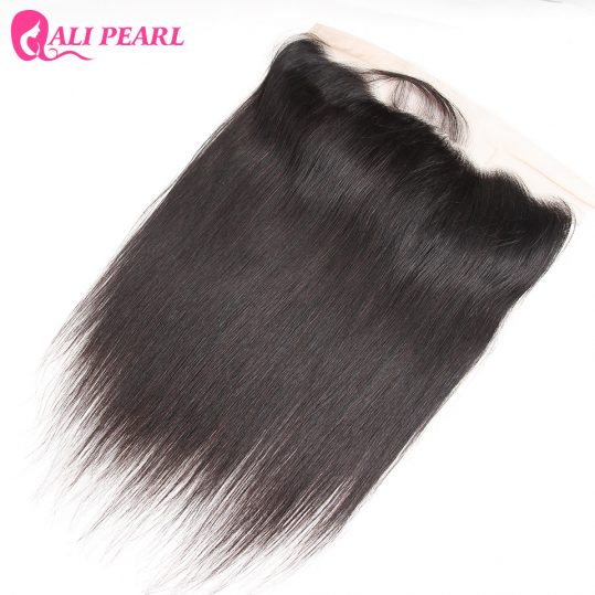 AliPearl Hair Ear to Ear Lace Frontal Closure 13X4 with Baby Hair Pre Plucked Brazilian Straight Human Hair Free Part Remy Hair