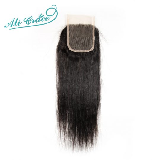 Ali Grace Hair Brazilian Straight Hair Lace Closure 4*4 Free Part Closure 100% Remy Human Hair Shipping Free