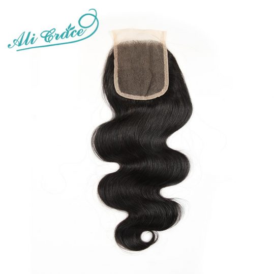 Ali Grace Hair Brazilian Body Wave Lace Closure 4*4 Free Part 120% Swiss Lace Remy Human Hair Closure Free Shipping