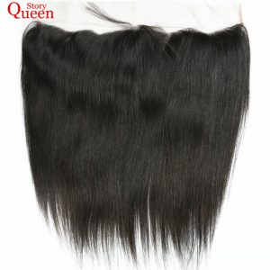 Queen Story Brazilian Straight Hair 13X4 Lace Frontal Closure Remy Hair Natural Color 10-22 Inch Human Hair Free Shipping