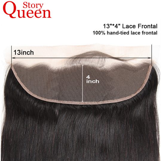 Queen Story Brazilian Straight Hair 13X4 Lace Frontal Closure Remy Hair Natural Color 10-22 Inch Human Hair Free Shipping