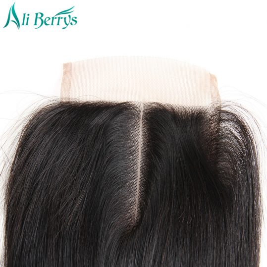 Ali Berrys Hair 1 Piece Middle Part Closure Remy Brazilian Straight Hair Lace Closure 120% Density Hand Tied Free Shipping
