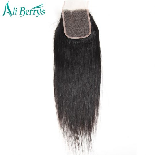 Ali Berrys Hair 1 Piece Middle Part Closure Remy Brazilian Straight Hair Lace Closure 120% Density Hand Tied Free Shipping