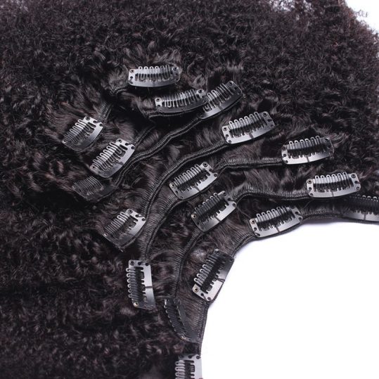 4B 4C Afro Kinky Curly Clip In Human Hair Extensions Brazilian Remy Hair 100% Human Natural Hair Clip Ins Bundle Rosa Queen