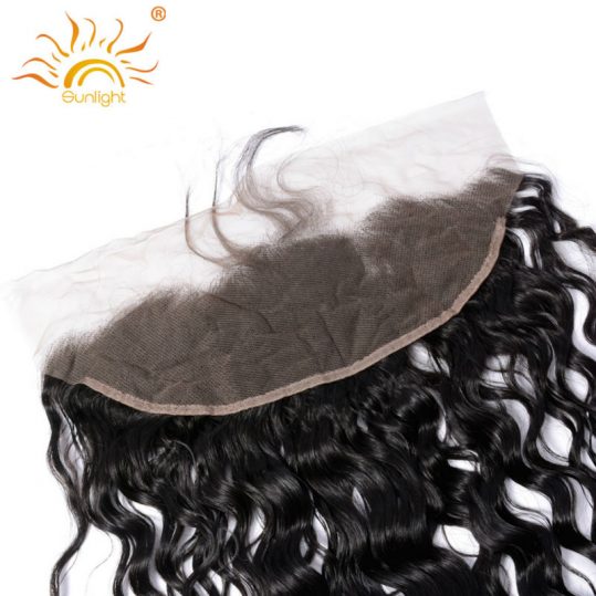 Sunlight Human Hair 13X4 Pre Plucked Lace Frontal Closure Brazilian Water Wave Remy Human Hair Natural Hairline With Baby Hair