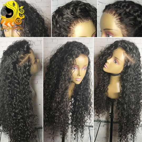 Eva Hair 180% Density 360 Lace Frontal Wigs Pre Plucked With Baby Hair Brazilian 100% Remy Curly Human Hair Wigs For Black Women