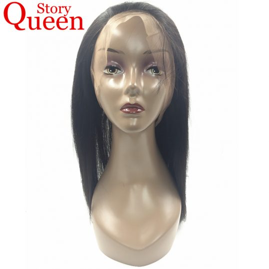Queen Story 360 Lace Frontal Closure With Baby Hair Brazilian Straight Hair Remy Human Hair Natural Black Color Pre Plucked