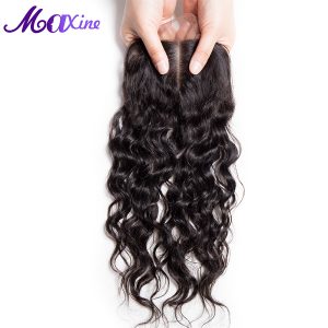 Maxine Hair Products Middle Part Style 4"x4" Water Wave Lace Closure Real Remy Human Hair 130% Density Free Shipping