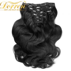Dorren 200G Thicker Full Head Body Wave Clip In Human Hair Extensions 16-26inch 10pcs Brazilian Clip Ins 100% Natural Remy  Hair