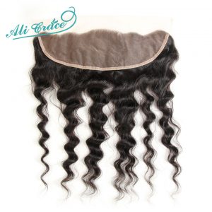 ALI GRACE Brazilian Loose Wave Lace Frontal 13*4 Free Part Natural Color 100% Remy Human Hair 10-20 Inch Free Shipping