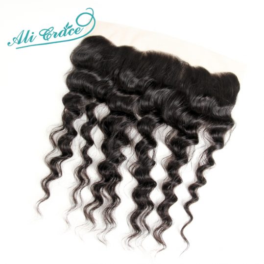 ALI GRACE Brazilian Loose Wave Lace Frontal 13*4 Free Part Natural Color 100% Remy Human Hair 10-20 Inch Free Shipping