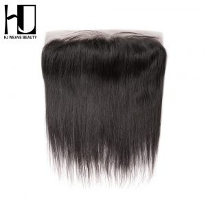 [HJ WEAVE BEAUTY] Brazilian Lace Frontal Closure Straight Remy Hair 13*4 Plucked Natural Hairline 100% Human Hair