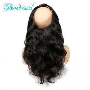 Slove Rosa Pre Plucked 360 Lace Frontal Closure Free Part Body Wave Brazilian Frontal Closure With Baby Hair Remy Human Hair