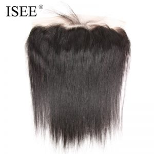ISEE 13x4 Lace Frontal Closure With Baby Hair Straight Hair Extension Remy Human Hair Hand Tied