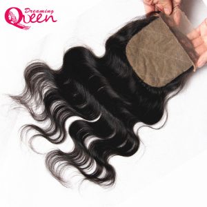 Dreaming Queen Hair Body Wave Brazilian Remy Hair Silk Base Closure With Baby Hair Hidden Knots 100% Human Hair Free Shipping