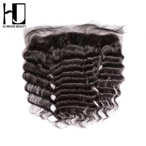 [HJ WEAVE BEAUTY] Lace Frontal Closure Brazilian Nature Wave Remy Hair 13*4 Swiss Lace 100% Human Hair Free Shipping