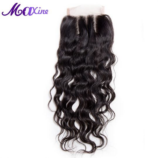 Maxine Hair Company 100% Remy Human Hair Water Wave Lace Closure Three Part Style 130% Density 10-18inch Available Free Shipping