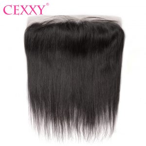 CEXXY Brazilian lace frontal closure Remy Hair Straight 13*4 Plucked Natural Hairline With Baby Hair 100% Human Hair